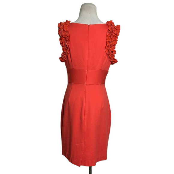 Trina Turk Orange Mina Ruffle Mini Dress Size Small - Picture 2 of 14